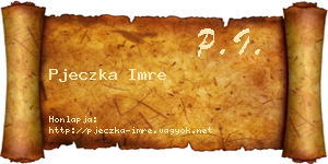 Pjeczka Imre névjegykártya